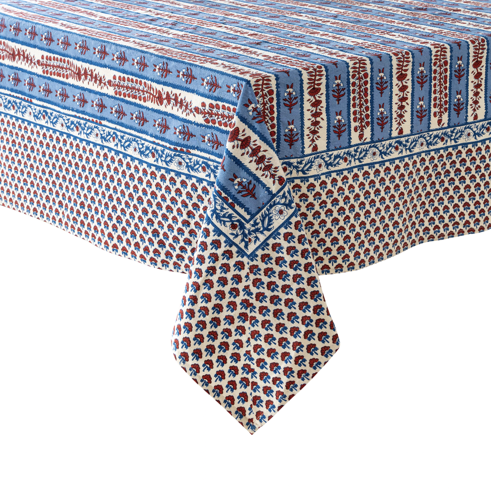 Provence Avignon Red & Blue Tablecloth