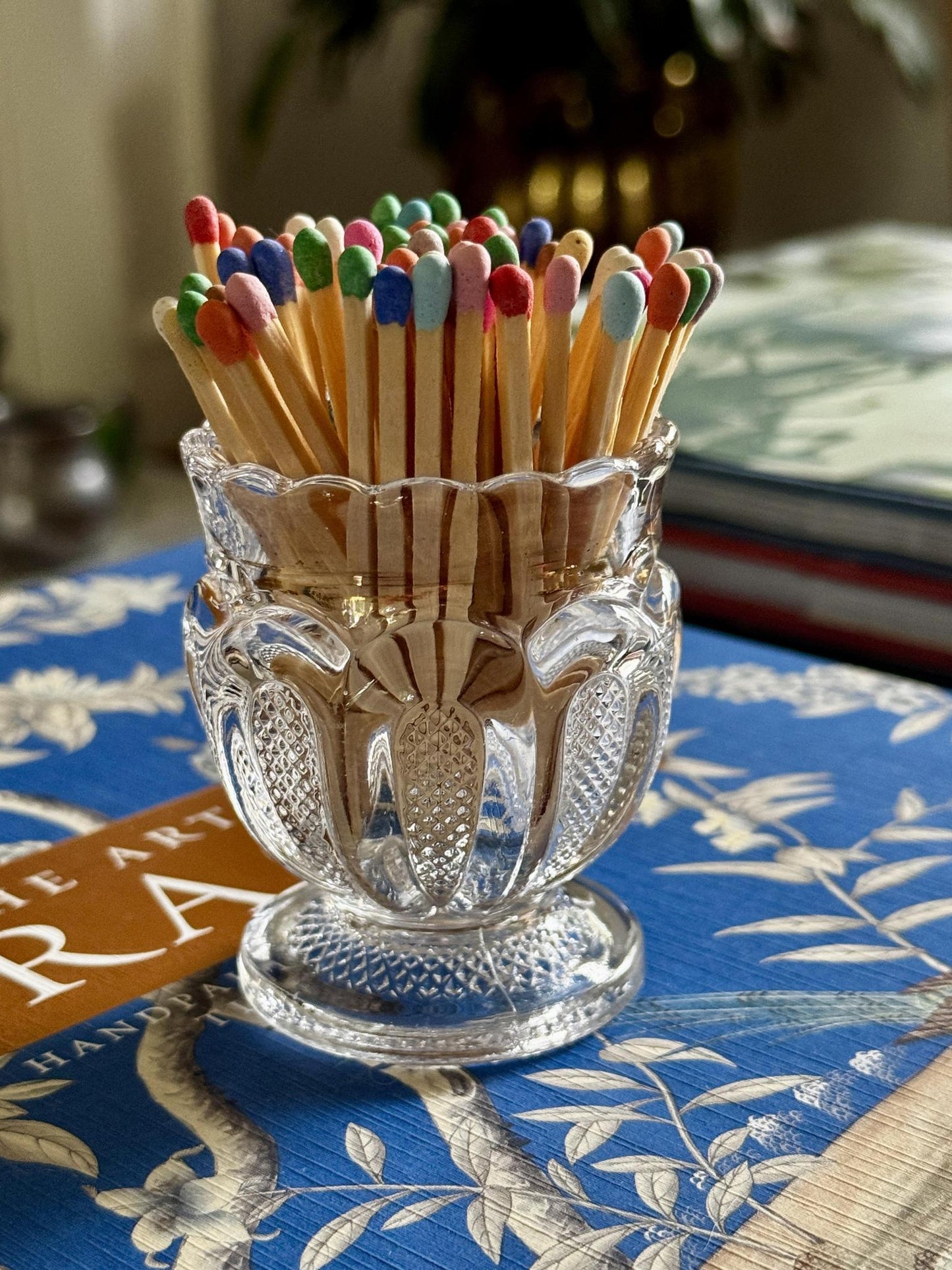 Antique Texas Pattern Glass Toothpick Holder