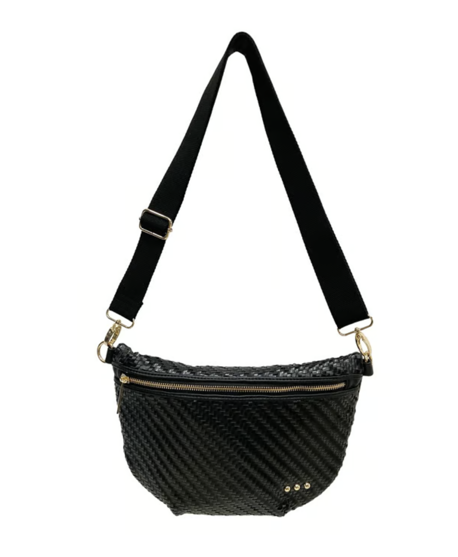 Black Diagonal Woven Westlyn Bum Bag