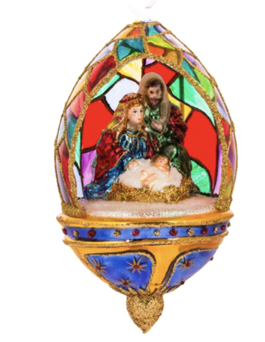 Holy Family in Elegant Glass Dome
