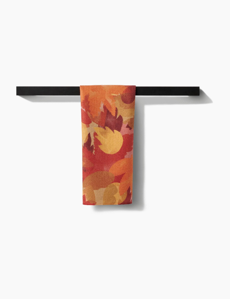 Watercolor Fallen Leaves Tea Towel