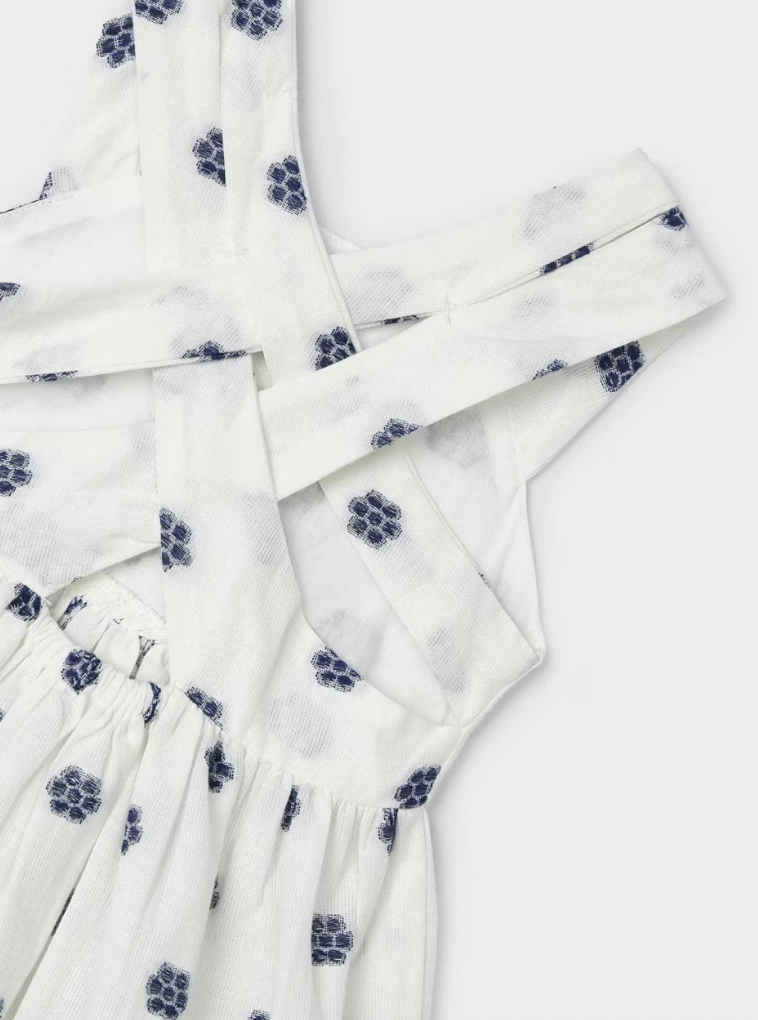Jacquard Blue + White Floral Dress