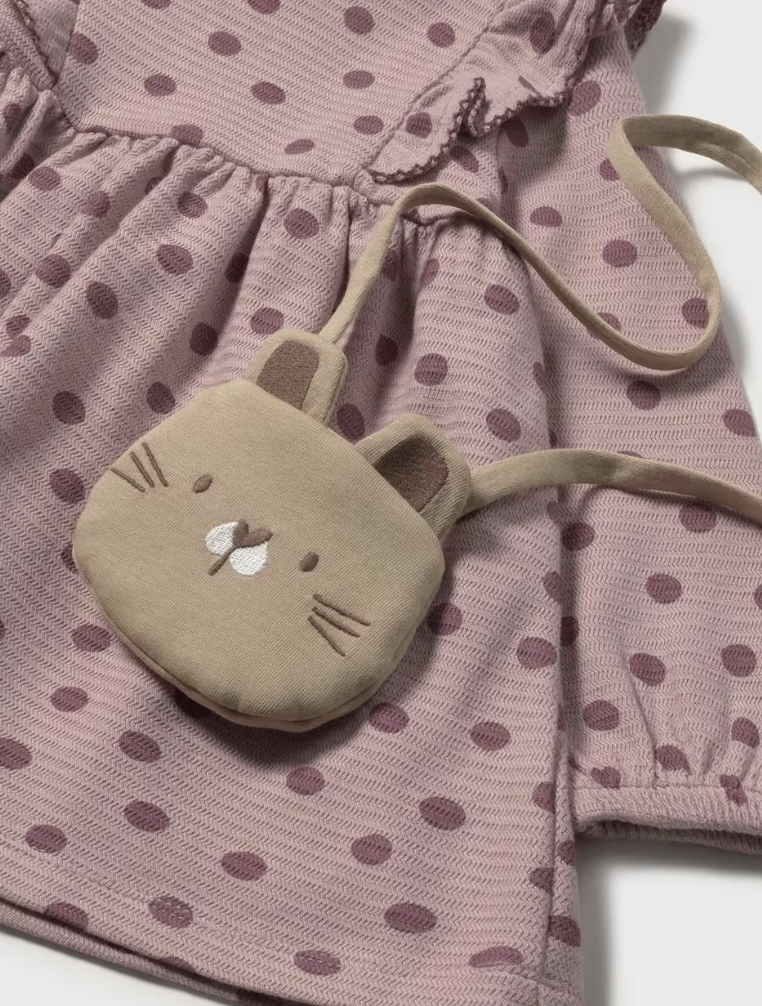 Polka Dot Dress with Bunny Bag