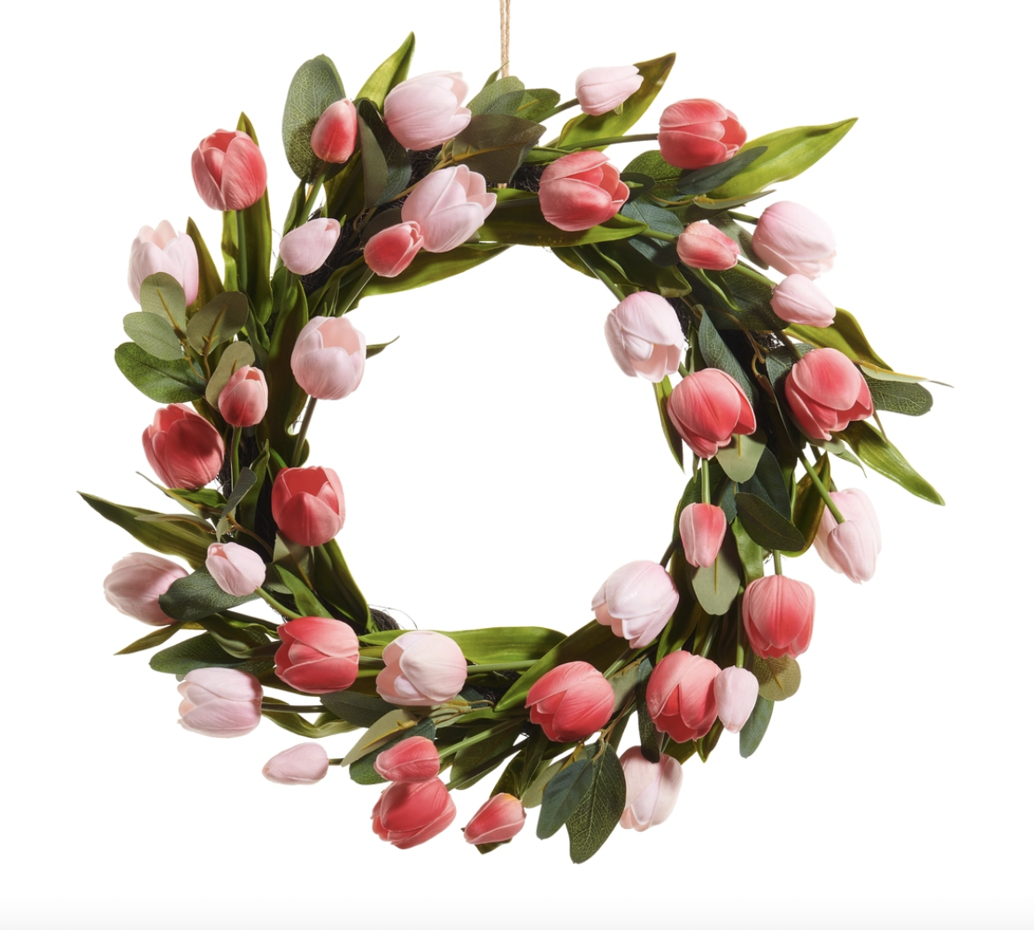 Shades of Pink Tulip Wreath