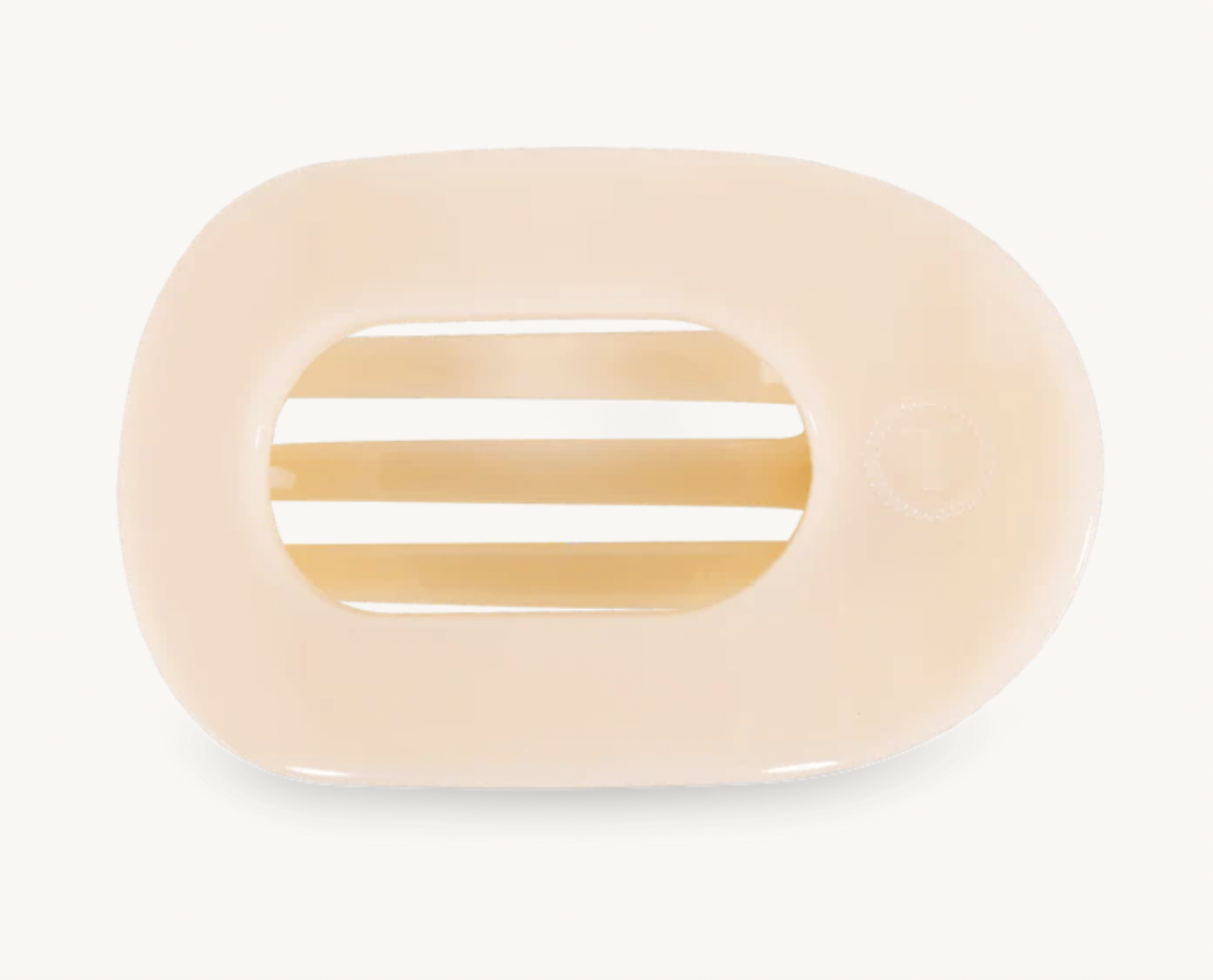 Almond Beige Medium Flat Round Hair Clip