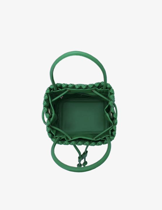 Green Woven Mini Perrie Bucket Bag