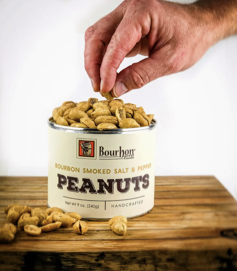 Bourbon Smoked Sea Salt + Pepper Peanuts