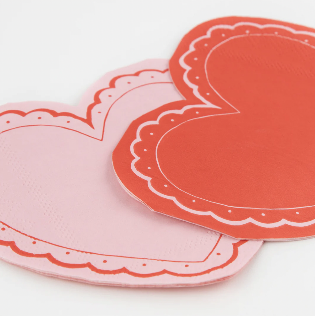 Lacy Heart Cocktail Napkins