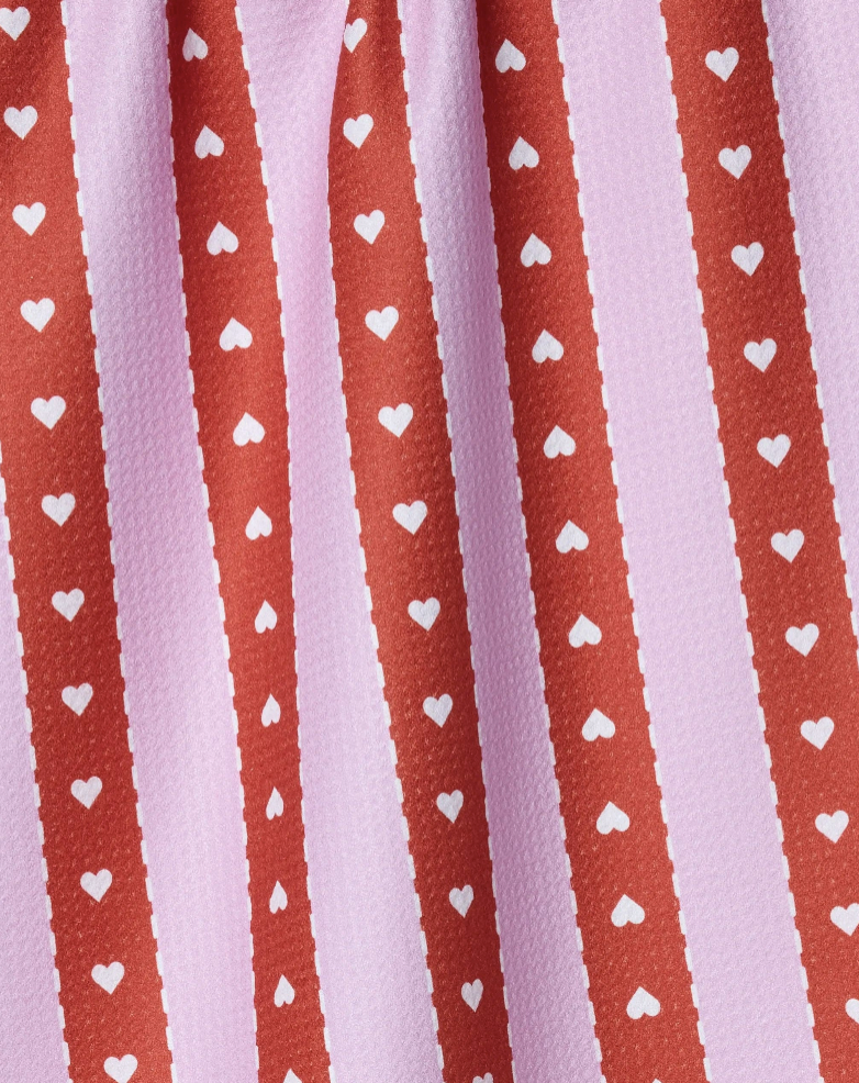 Ribbon Hearts Tea Towel