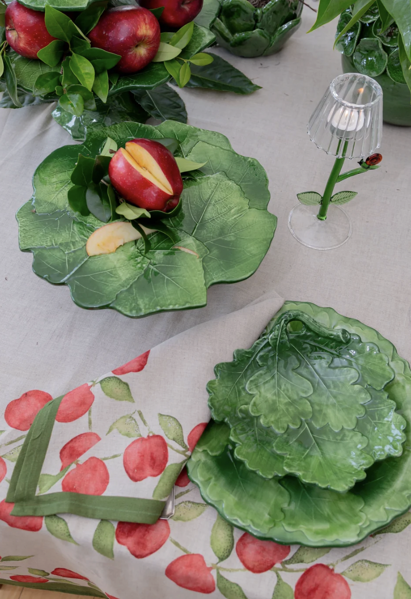 Compagnia Green Cake Plate, Medium