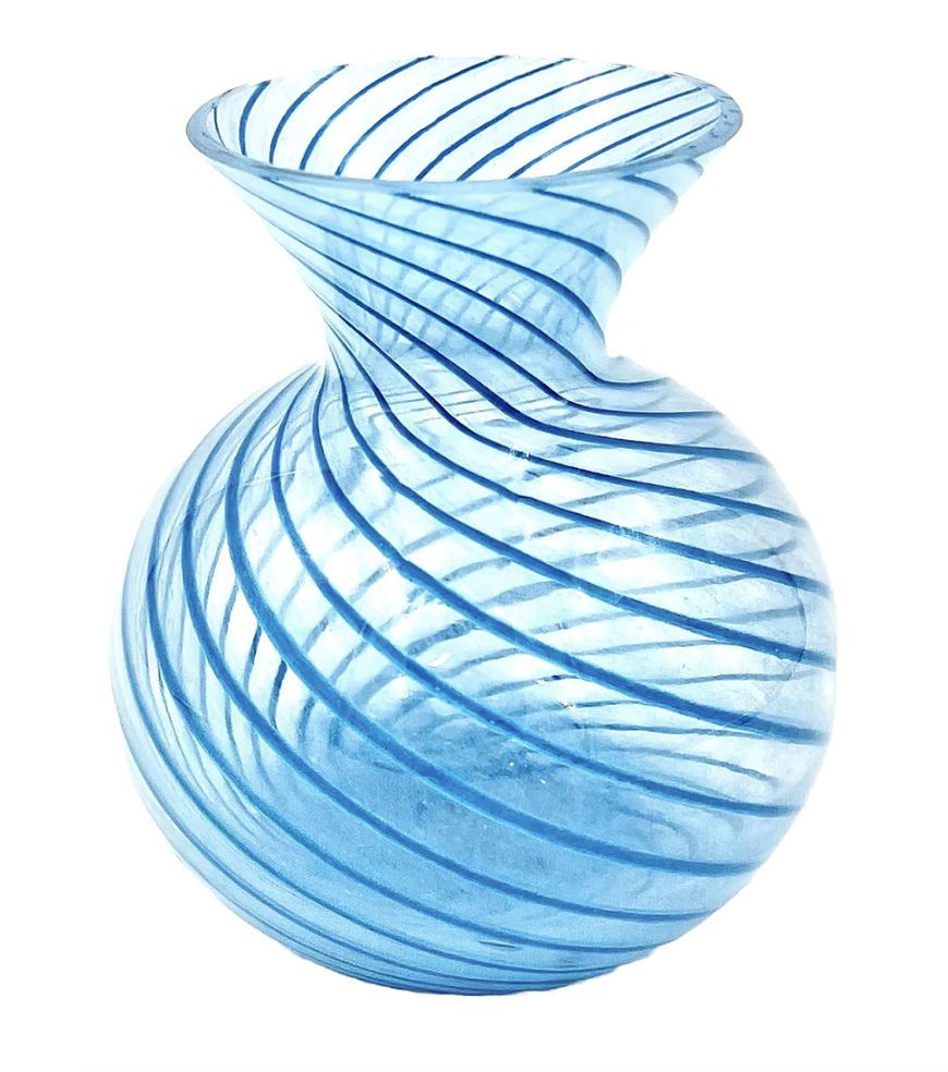 Aqua Stripes Torcello Bud Vase