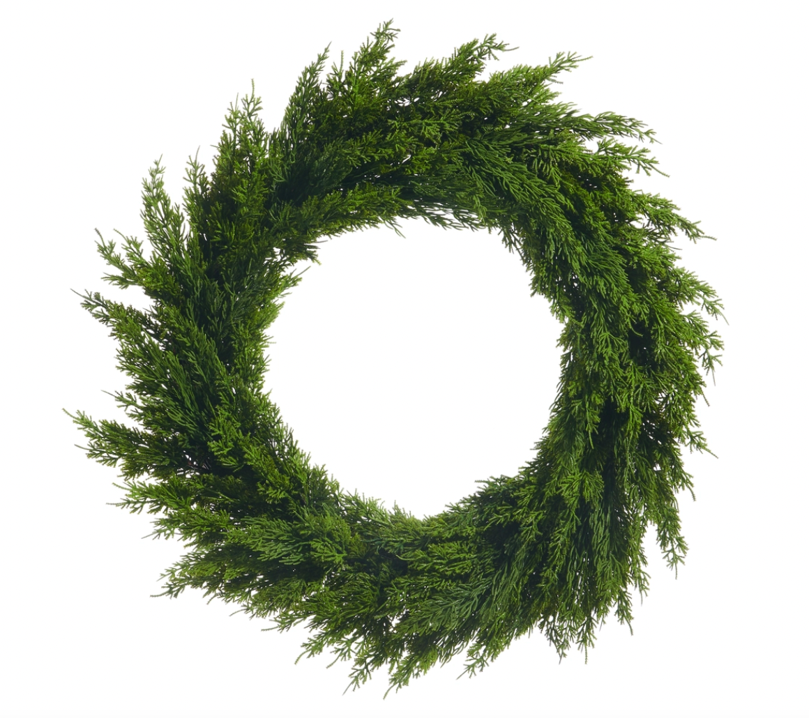 Fresh Faux Green Cedar Wreath