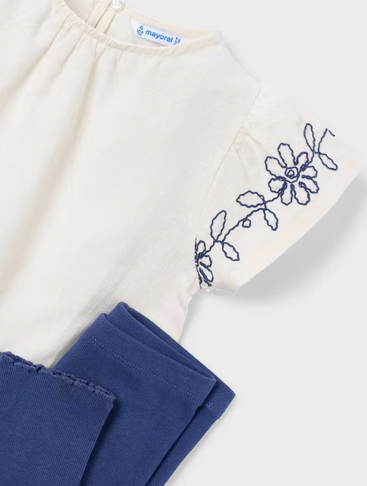 Embroidered Top + Leggings Set
