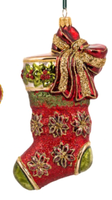 Stocking with Poinsettias