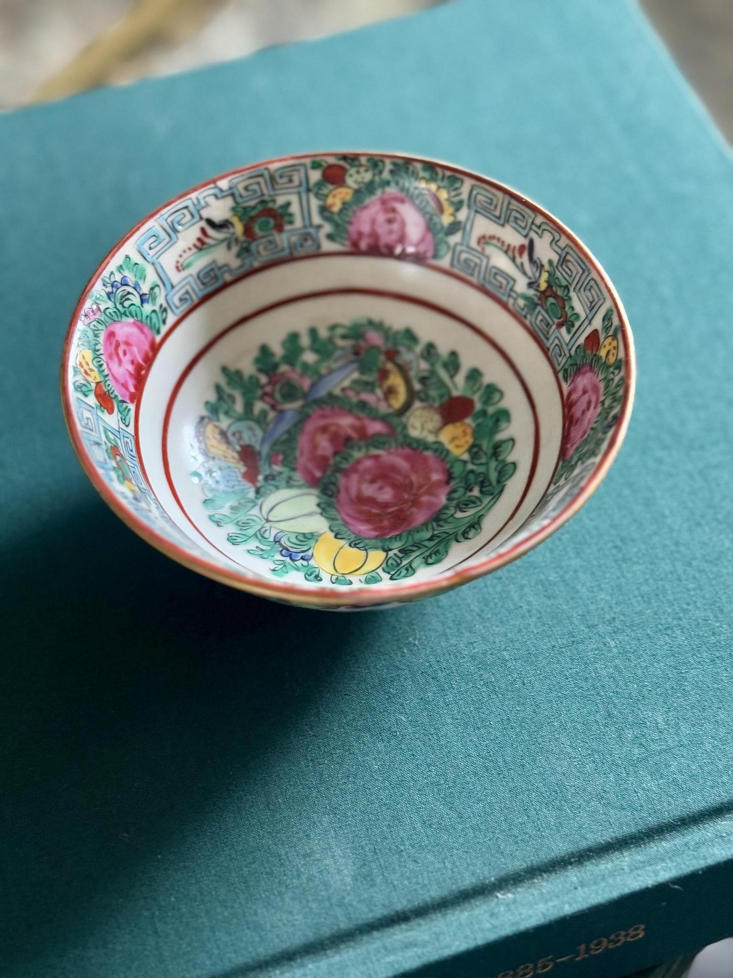 Vintage Rose Canton Bowl