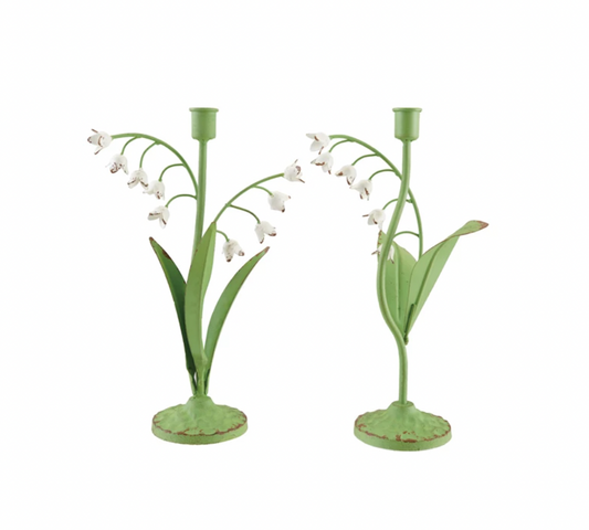 Metal Vintage Reproduction Toleware Lily of the Valley Taper Holder