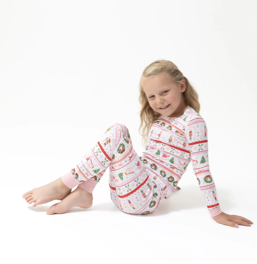 Sugar Plum Fairy - Nutcracker Fair Isle - Pink - Long Sleeve Pajamas