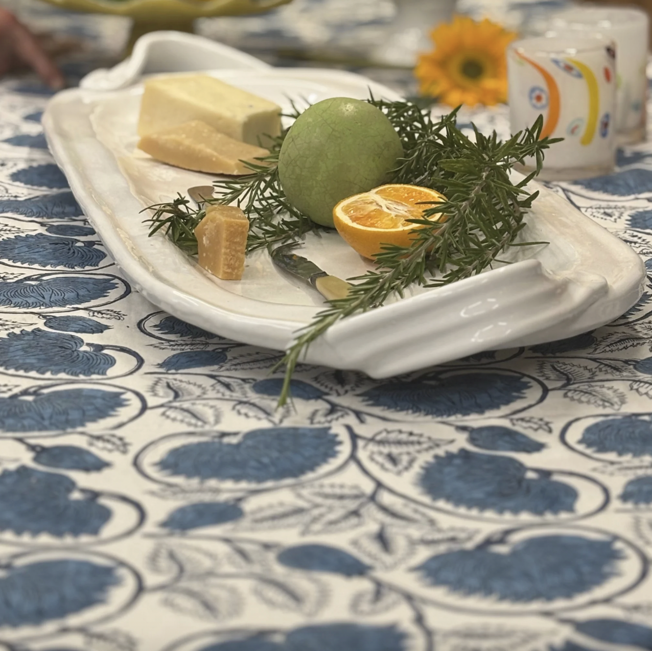 Blue Meadow Cabana Tablecloth