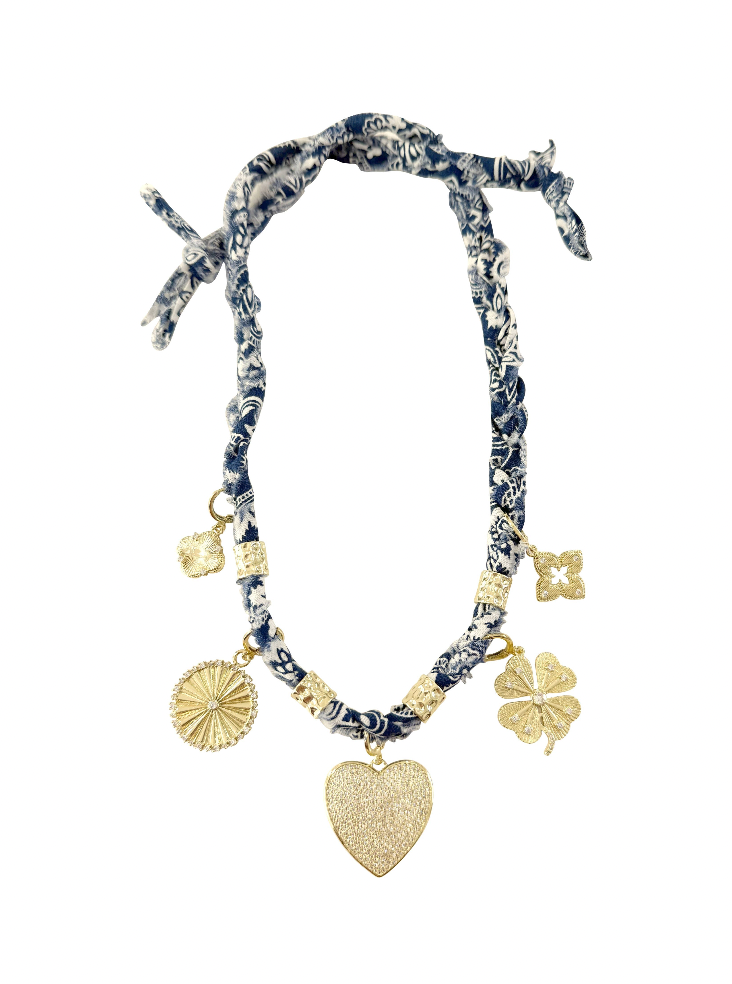 Multi Charm Scarf Necklace