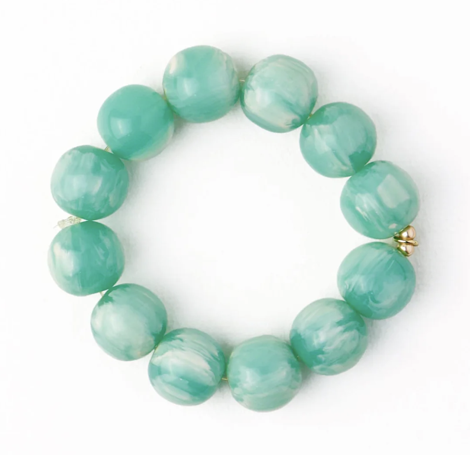 Aqua/Turquoise Large Resin Bead Bracelet