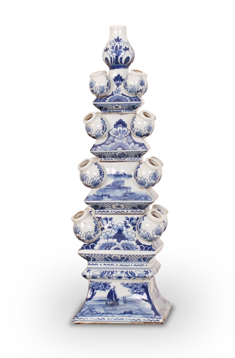 Blue and White Four Layer Tulipiere