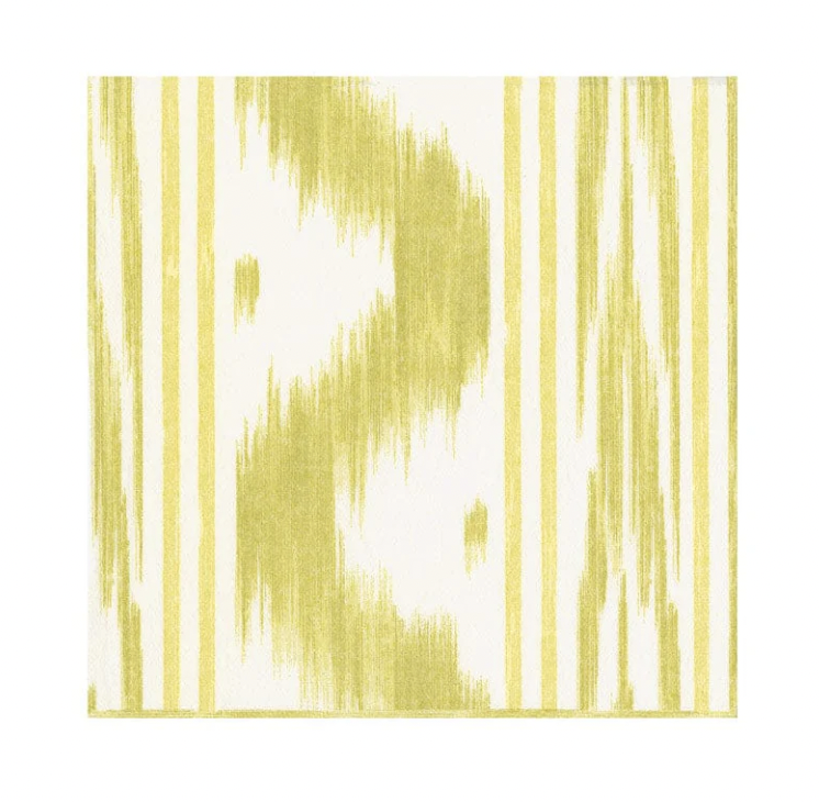 Toile De Nantes Yellow Paper Linen Cocktail Napkins