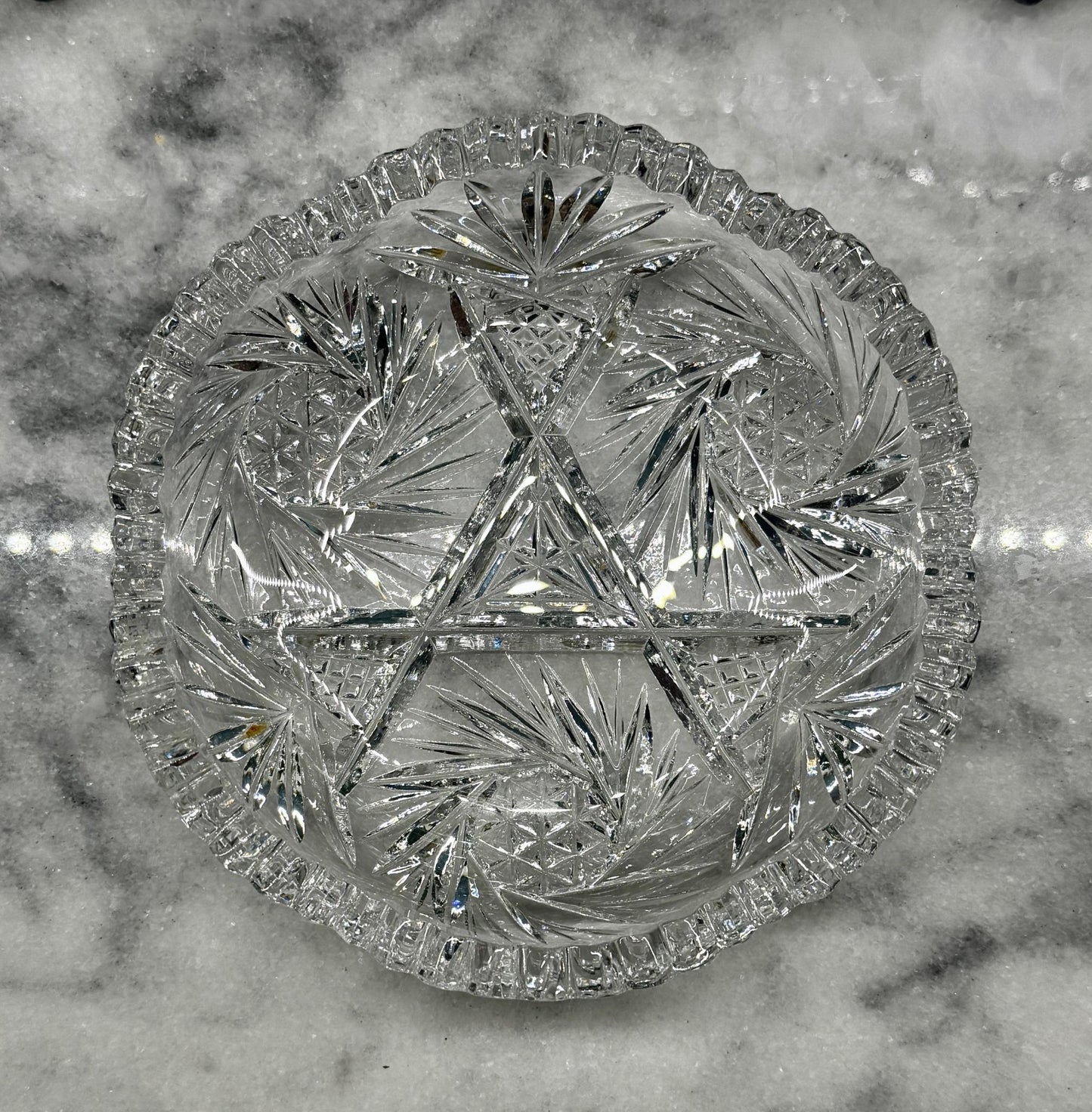 Antique American Brilliant Cut Crystal Dish