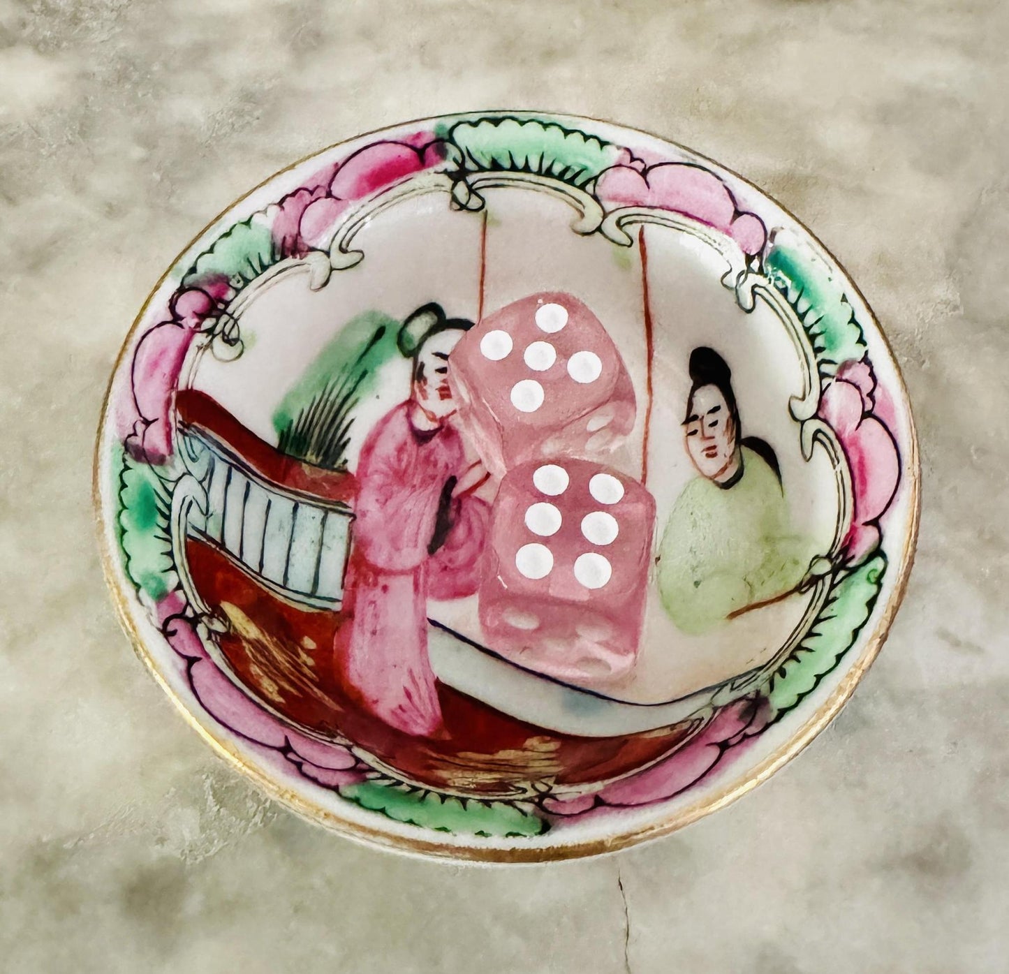 Vintage Famille Rose Trinket Dish