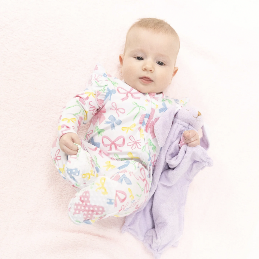 Sweet Bows Ruffle Sleeve Footie