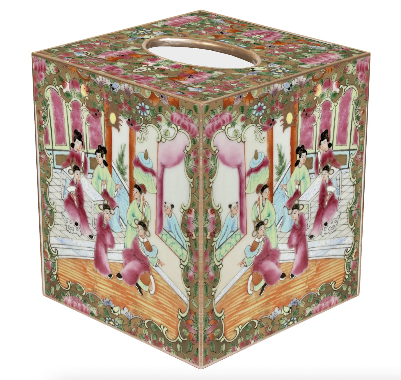 Rose Medallion Tissue Box Cover