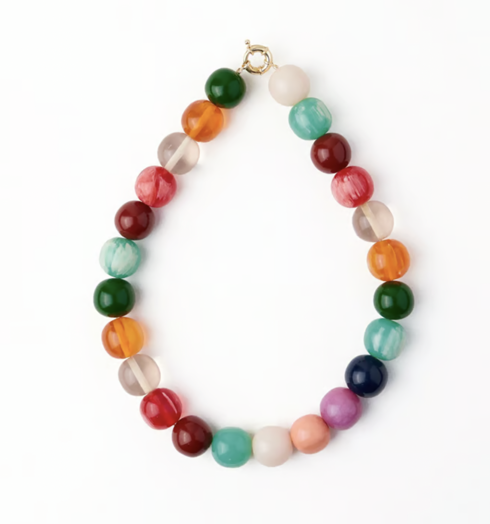 Multi-Colored Large Resin Bead Necklace