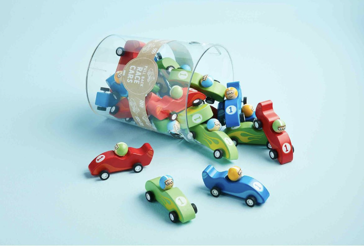 Wooden Pull-Back Race Car