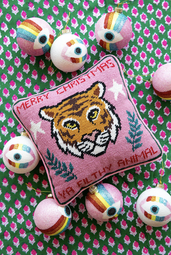 Filthy Animal Needlepoint Pillow