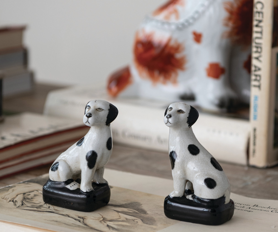 Hand-Painted Vintage Reproduction Dogs - Set of 2