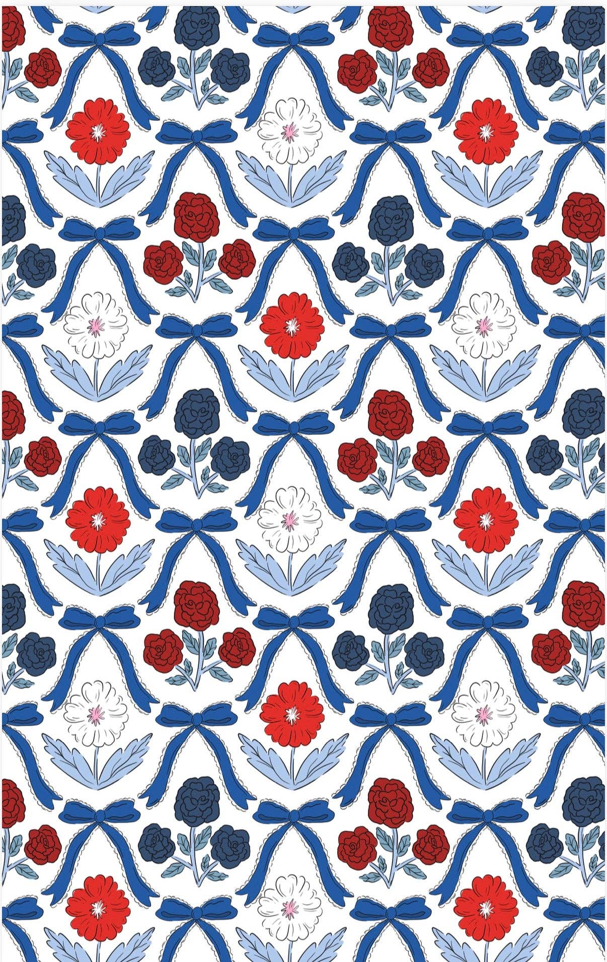Pre sale will ship the middle of May Bluebell Bows: Double-Sided Hand Towel: Blue / Hand Towel (17 in x 27 in)