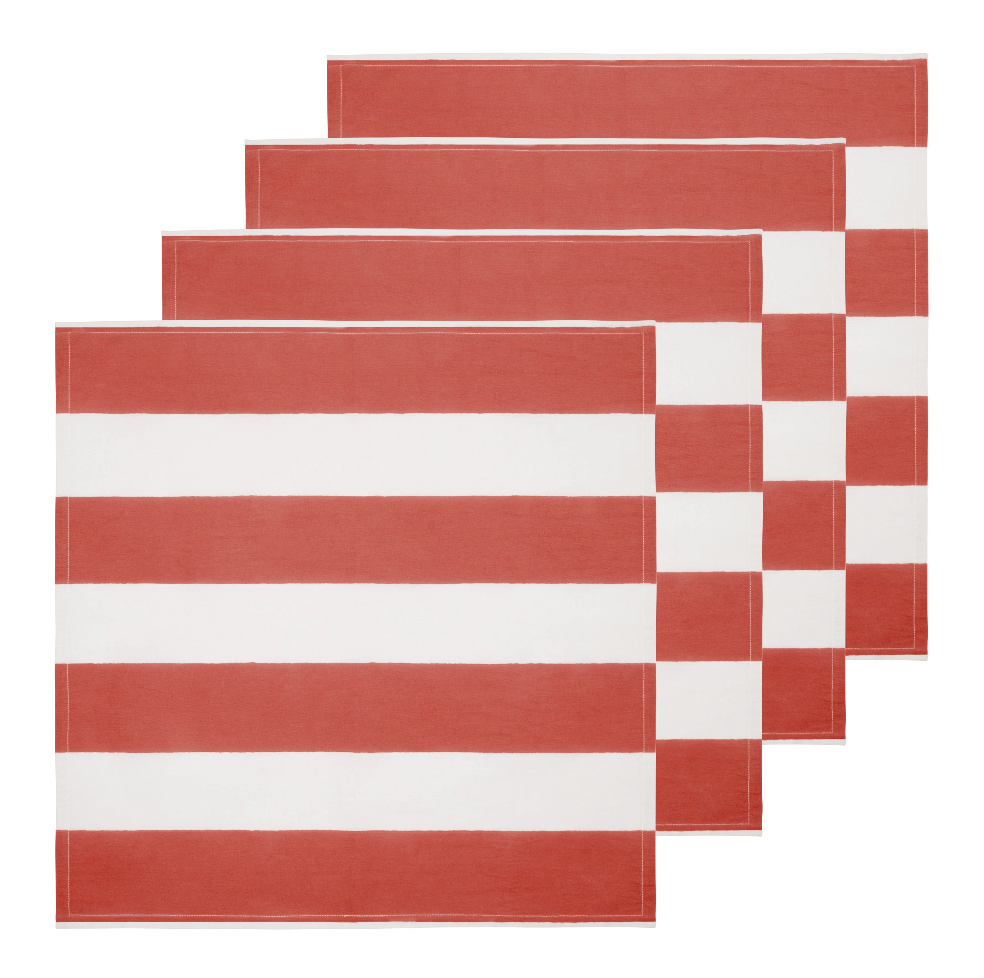 St. Tropez Red Stripes Napkins - Set of 4