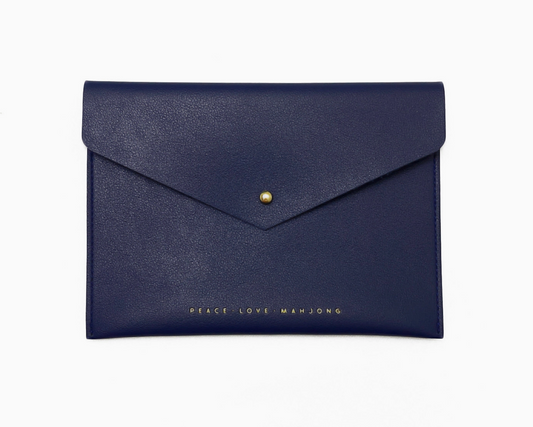 Navy Mahjong Card Clutch