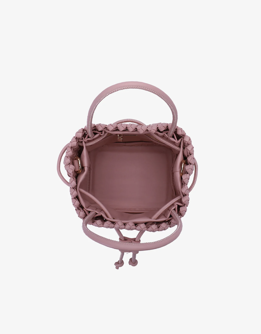 Ballet Pink Woven Mini Perrie Bucket Bag