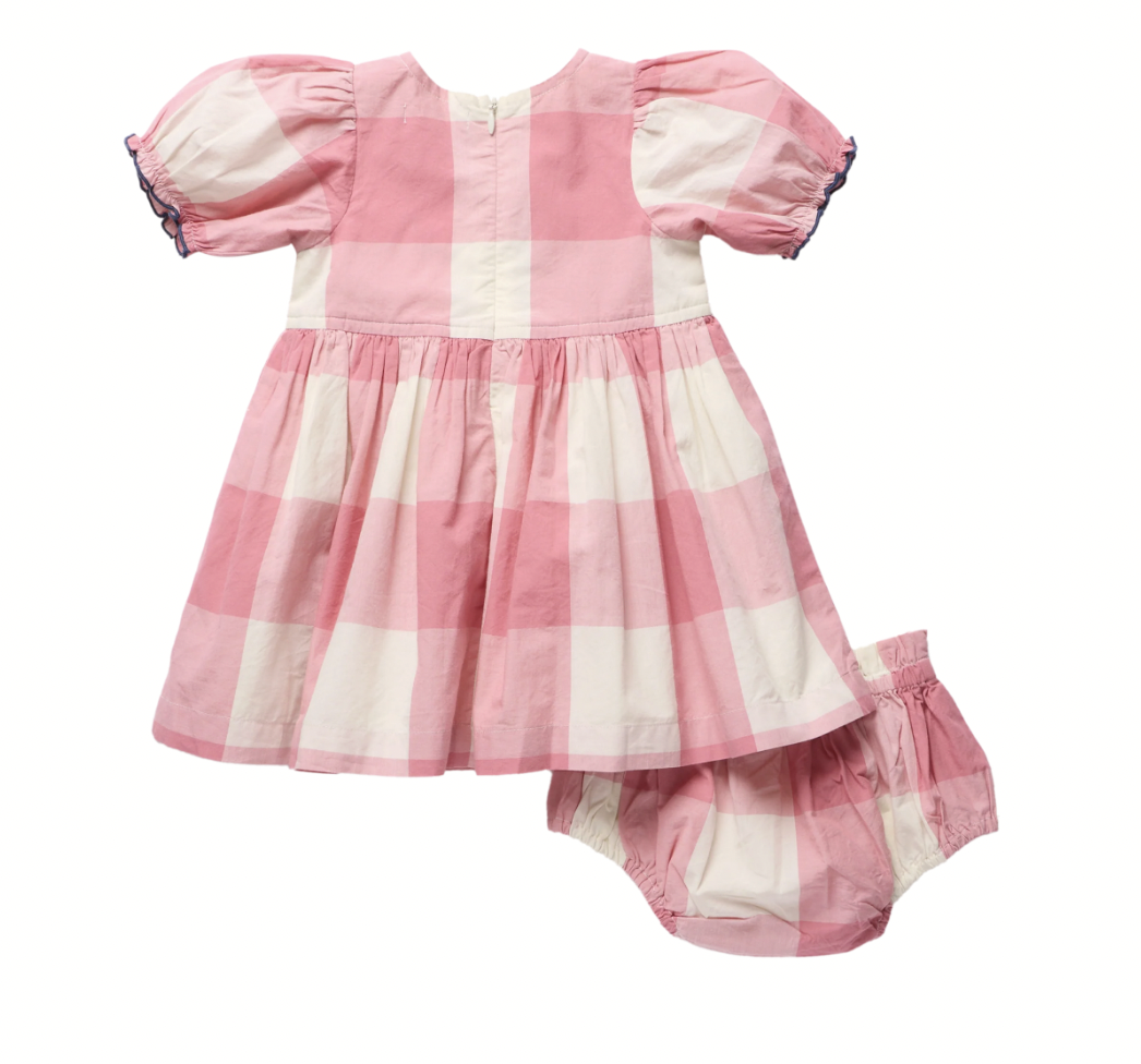 Pink Checks Hermione Dress Set
