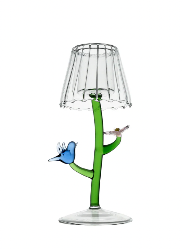 Pink Flower & Blue Bird Tea Light