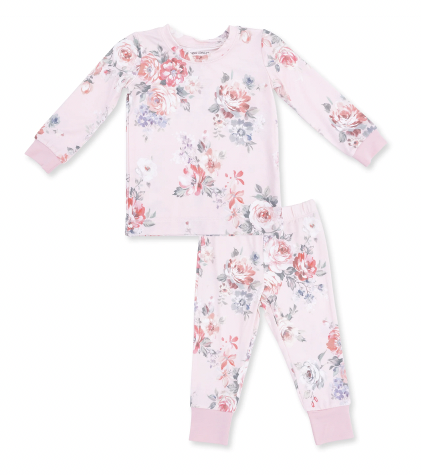 Painterly Rose Bouquets Long Sleeve Pajama Set