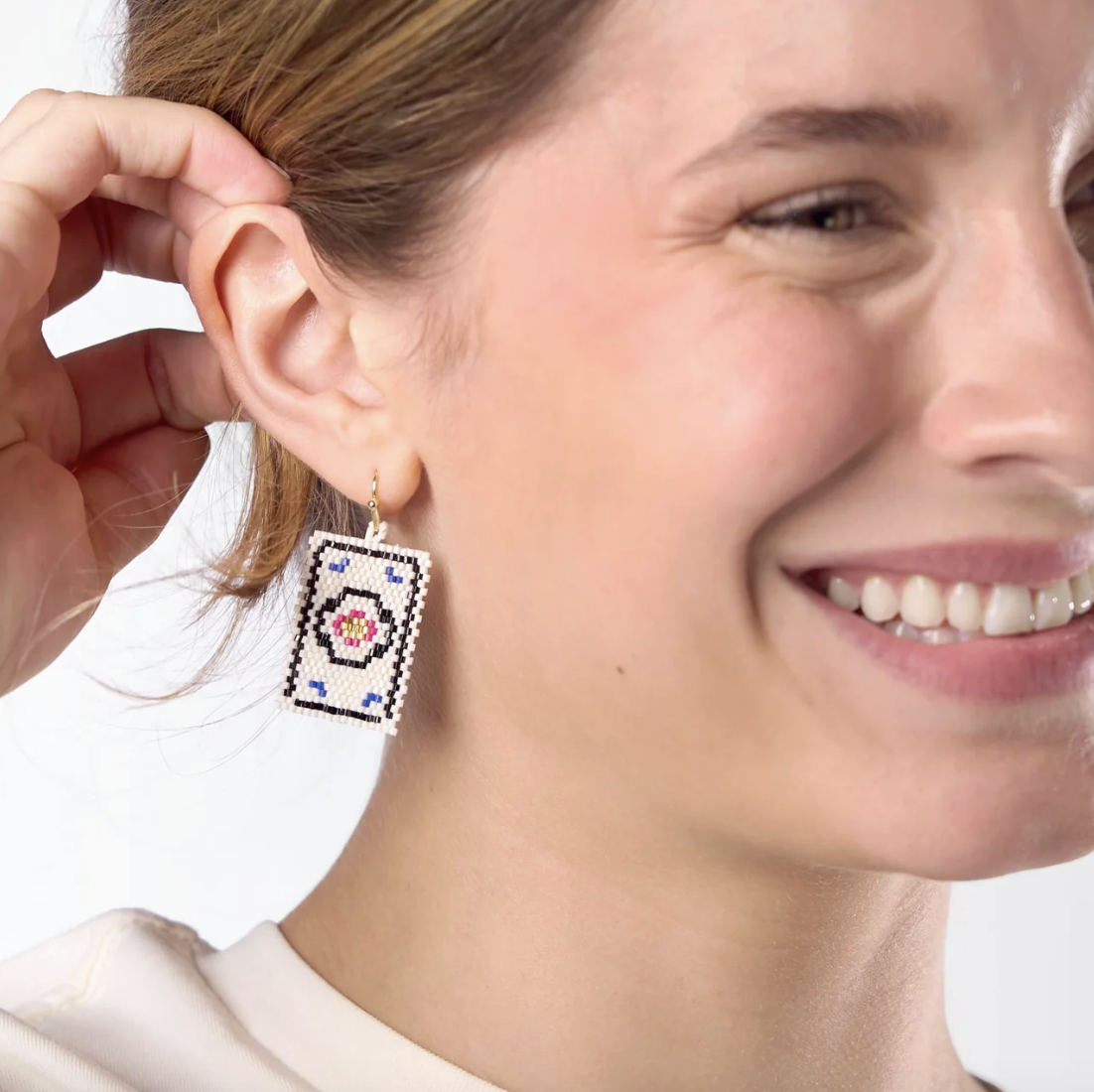 Lily Beaded Mahjong Earrings