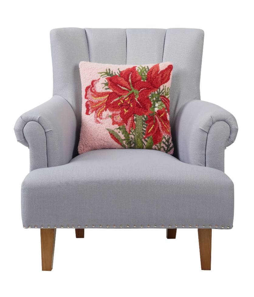 Winter Amaryllis Pink Hook Pillow