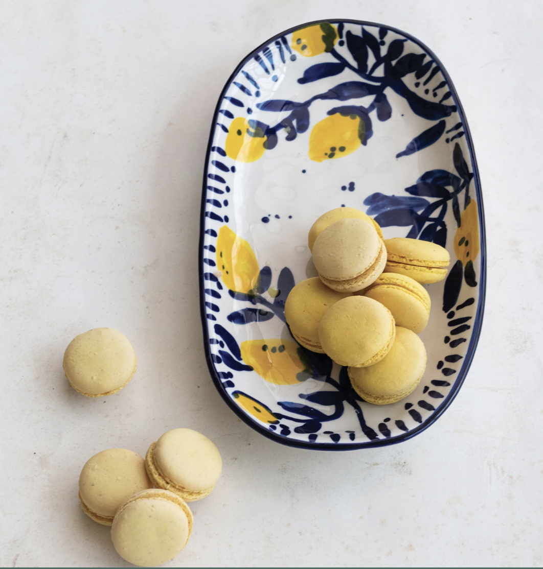 Stoneware Platter with Lemons