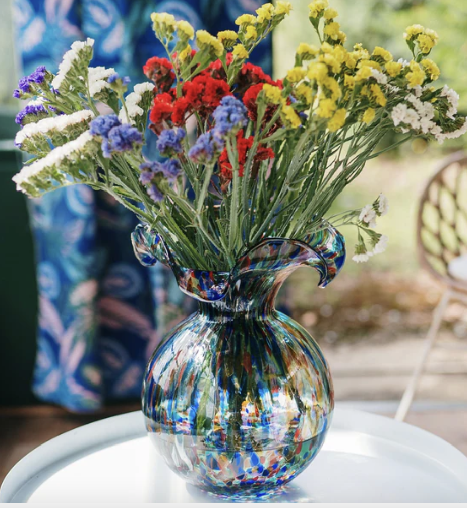 Hibiscus Glass Carnevale Medium Fluted Vase