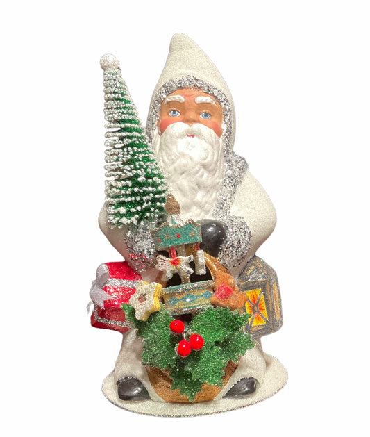 Ino Schaller White Santa with Basket of Toys