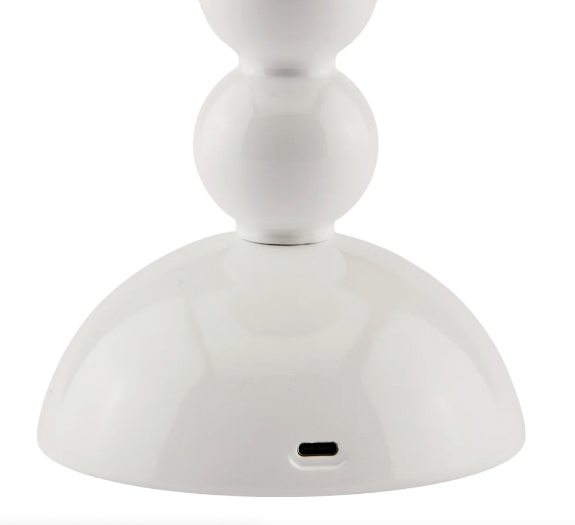 White Bobbin LED Cordless Rechargeable Table Lamp