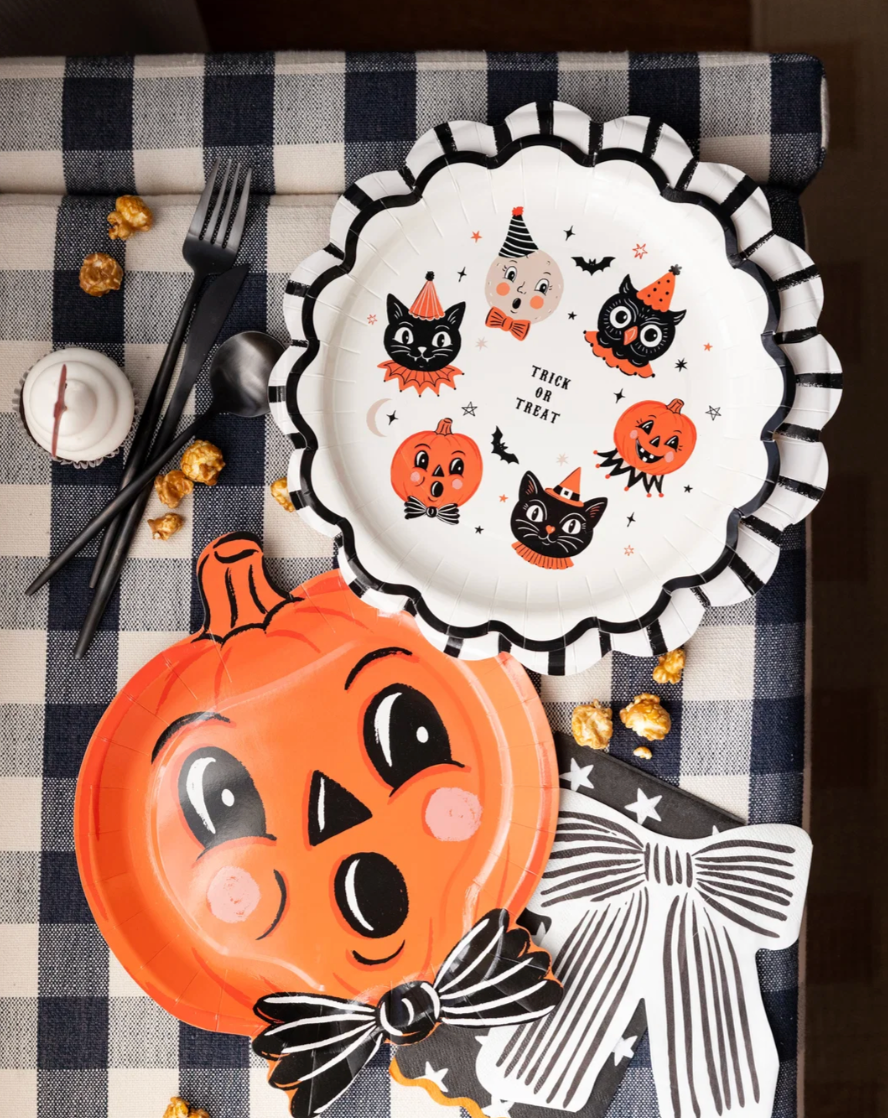 Vintage Halloween Characters Paper Plates