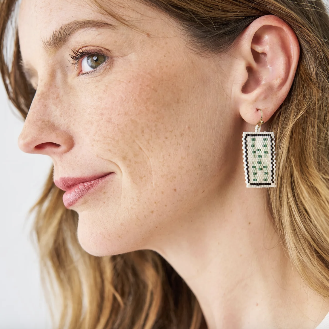 Bamboo Beaded Mahjong Earrings