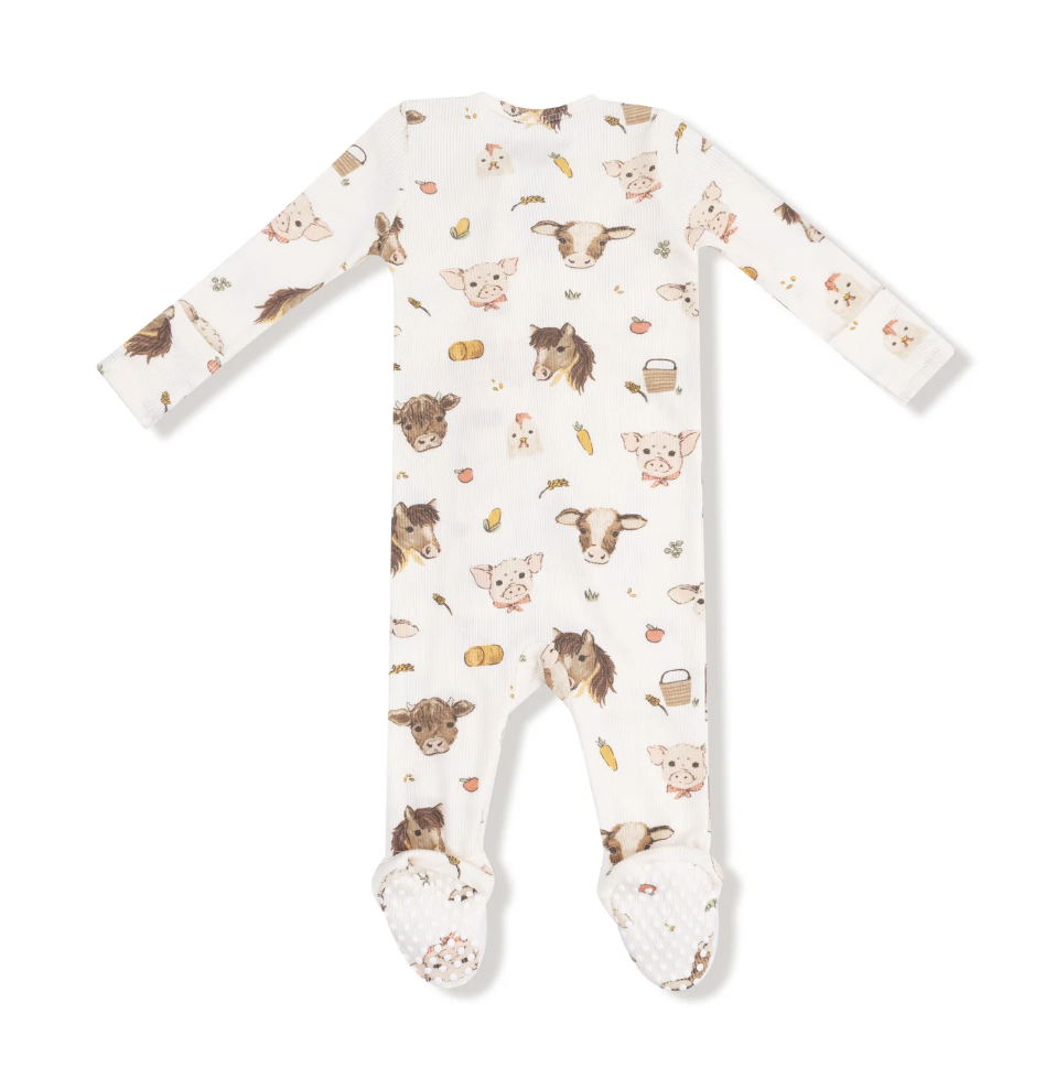 Vintage Baby Farm Animals Footie